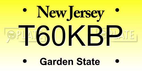 T60KBP New Jersey License Plate