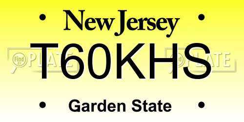 T60KHS New Jersey License Plate