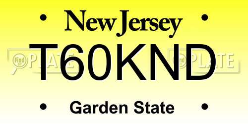 T60KND New Jersey License Plate