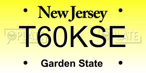 T60KSE New Jersey License Plate