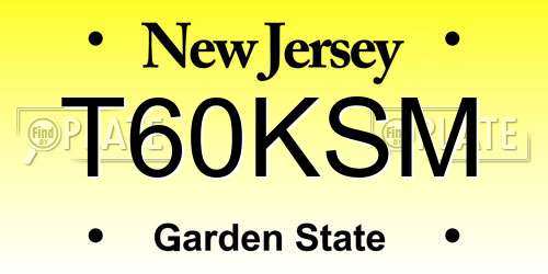 T60KSM New Jersey License Plate