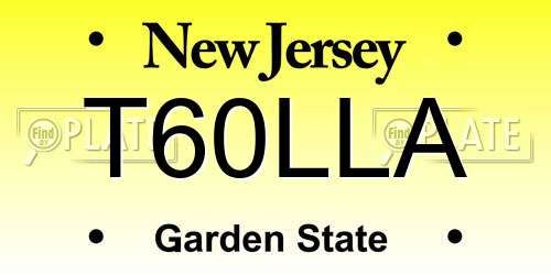 T60LLA New Jersey License Plate
