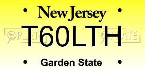 T60LTH New Jersey License Plate
