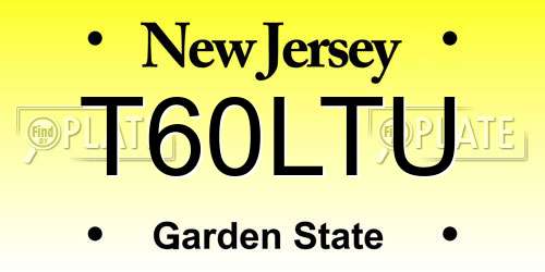 T60LTU New Jersey License Plate