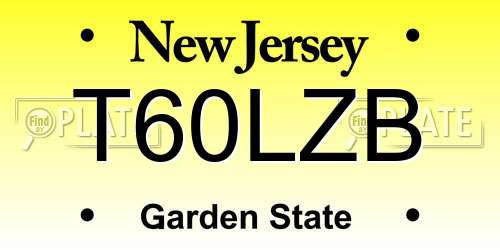 T60LZB New Jersey License Plate