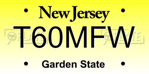 T60MFW New Jersey License Plate