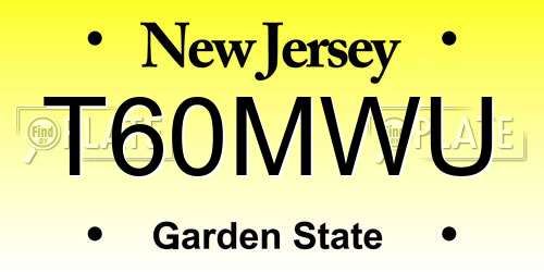 T60MWU New Jersey License Plate
