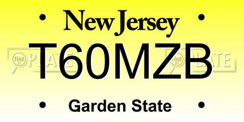 T60MZB New Jersey License Plate