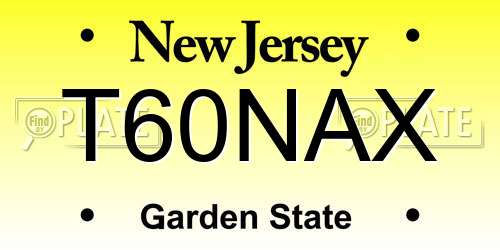 T60NAX New Jersey License Plate