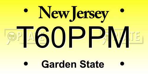 T60PPM New Jersey License Plate