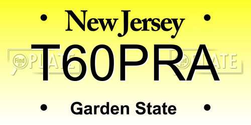 T60PRA New Jersey License Plate