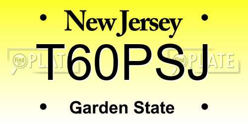 T60PSJ New Jersey License Plate