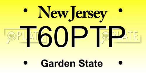 T60PTP New Jersey License Plate