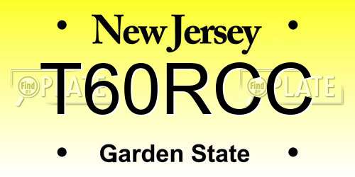 T60RCC New Jersey License Plate