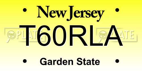 T60RLA New Jersey License Plate