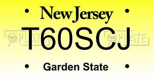 T60SCJ New Jersey License Plate