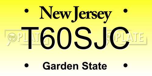 T60SJC New Jersey License Plate