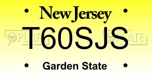 T60SJS New Jersey License Plate