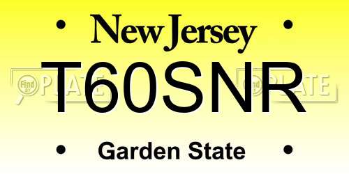 T60SNR New Jersey License Plate