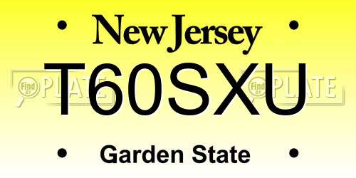 T60SXU New Jersey License Plate