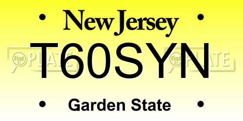 T60SYN New Jersey License Plate