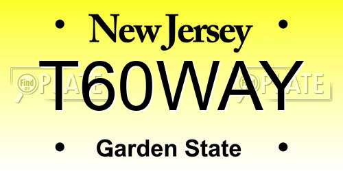 T60WAY New Jersey License Plate