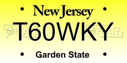 T60WKY New Jersey License Plate
