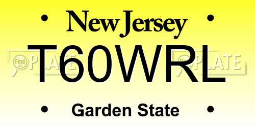 T60WRL New Jersey License Plate