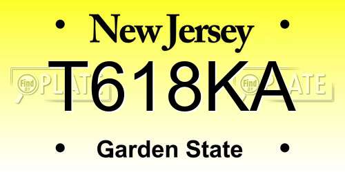 T618KA New Jersey License Plate
