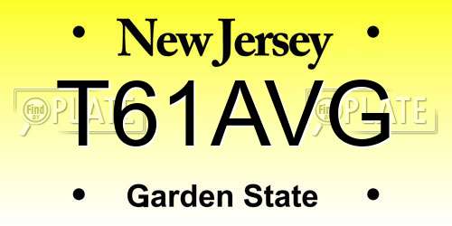 T61AVG New Jersey License Plate