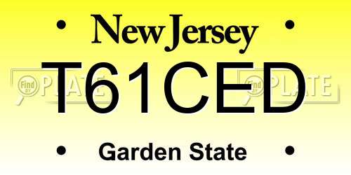 T61CED New Jersey License Plate
