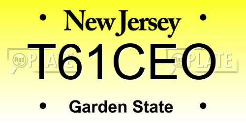 T61CEO New Jersey License Plate