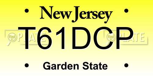 T61DCP New Jersey License Plate
