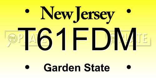 T61FDM New Jersey License Plate