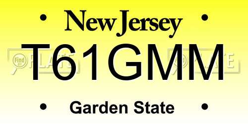 T61GMM New Jersey License Plate