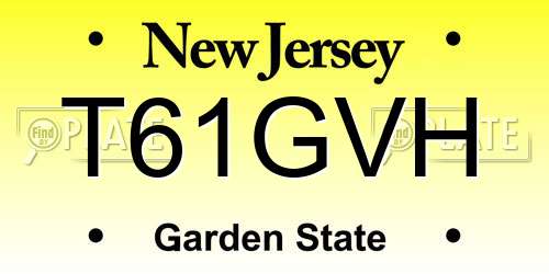 T61GVH New Jersey License Plate