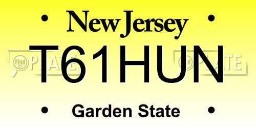 T61HUN New Jersey License Plate