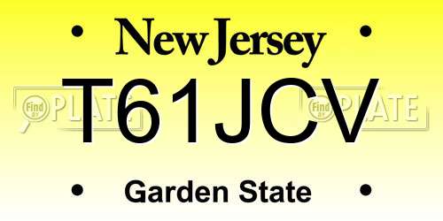 T61JCV New Jersey License Plate