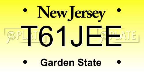 T61JEE New Jersey License Plate