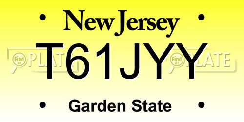 T61JYY New Jersey License Plate