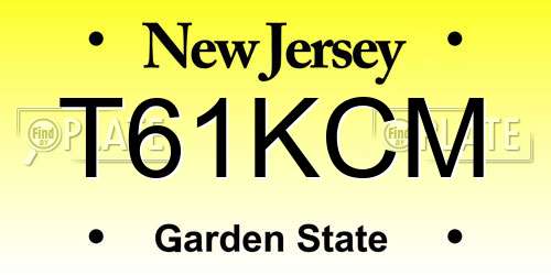 T61KCM New Jersey License Plate
