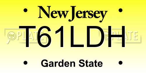 T61LDH New Jersey License Plate