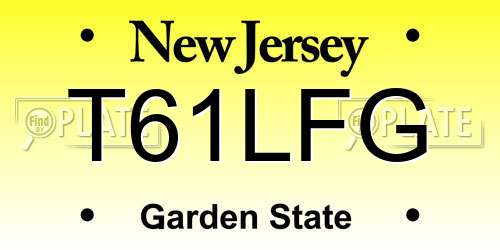T61LFG New Jersey License Plate