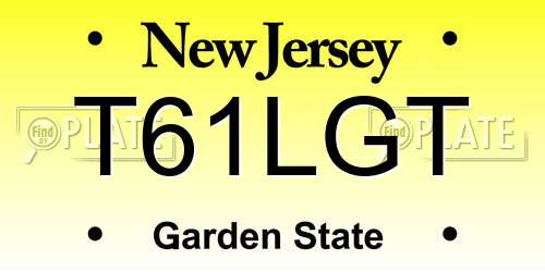 T61LGT New Jersey License Plate