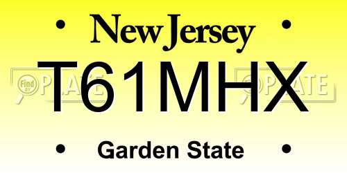 T61MHX New Jersey License Plate
