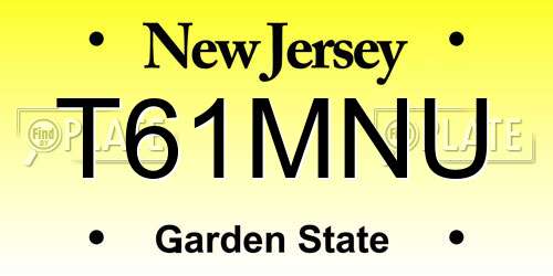 T61MNU New Jersey License Plate