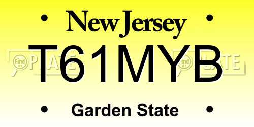 T61MYB New Jersey License Plate