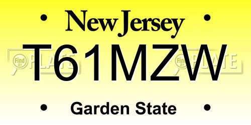 T61MZW New Jersey License Plate