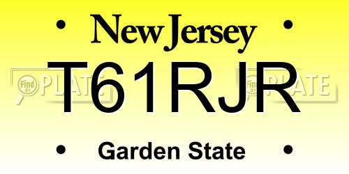 T61RJR New Jersey License Plate