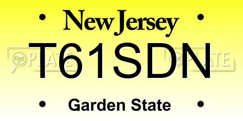 T61SDN New Jersey License Plate